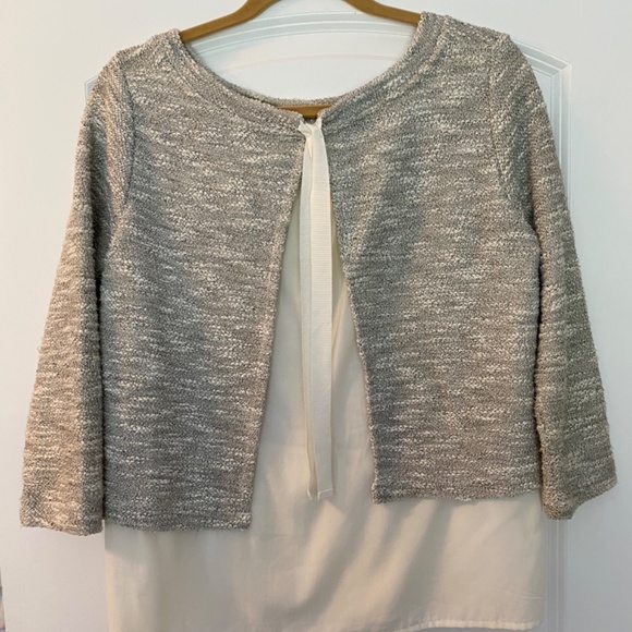 Anthropologie Postage Stamp Small sweater/blouse grey - Picture 6 of 6